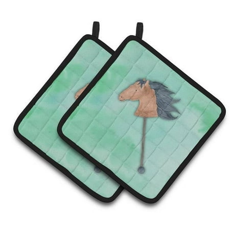 

Stick Horse Watercolor Pair of Pot Holders