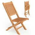 thumbnail image 1 of Costway Patio Folding Chair Solid Indonesia Teak Wood Slatted Seat Natural Portable Outdoor, 1 of 9