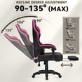 thumbnail image 6 of HOFFREE Gaming Chair with Massage Lumbar Leather Computer Gaming Chair for Adults Reclining Gamer Chairs with Footrest Video  Chairs with Linkage Armrests Pink and Black, 6 of 18