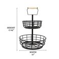 J Miles UHFB262 TwoTiered Standing Fruit Basket with Handle Double