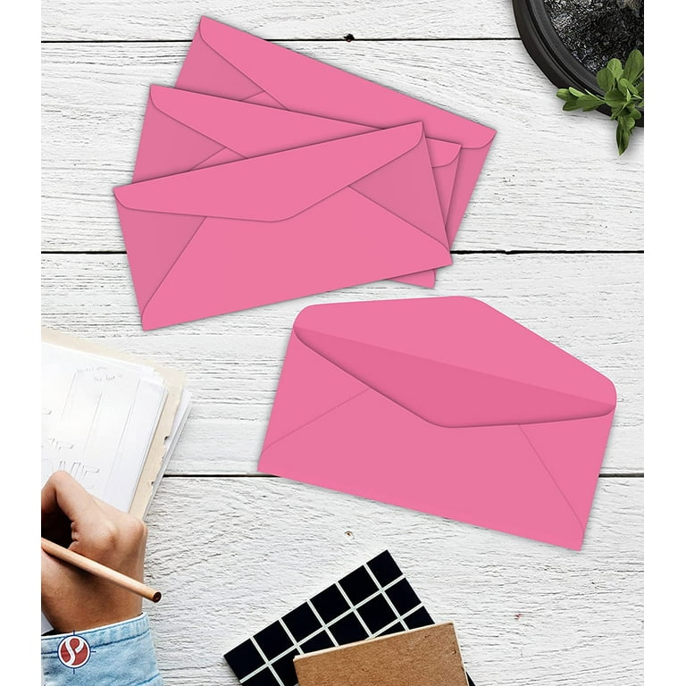 100 Pack #10 Self Seal Business Envelopes - 4 1/8 X 9 1/2" Pink Envelopes For Office & Mailing