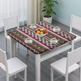 thumbnail image 3 of Washable Bohemian Floral Square Table Cover with Elastic Edge for Patio Dining and Kitchen Table Decor, 3 of 6