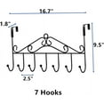 thumbnail image 3 of Over The Door Hook,Over Door Coat Rack , Casewin Over Door Towel Rack,Door Hooks,Door Hanger Hook of Bathroom,Clothes ,Belt, Hat,Behind Back of Bathroom, Towel Hanger 7 Hooks ,Black, 3 of 8