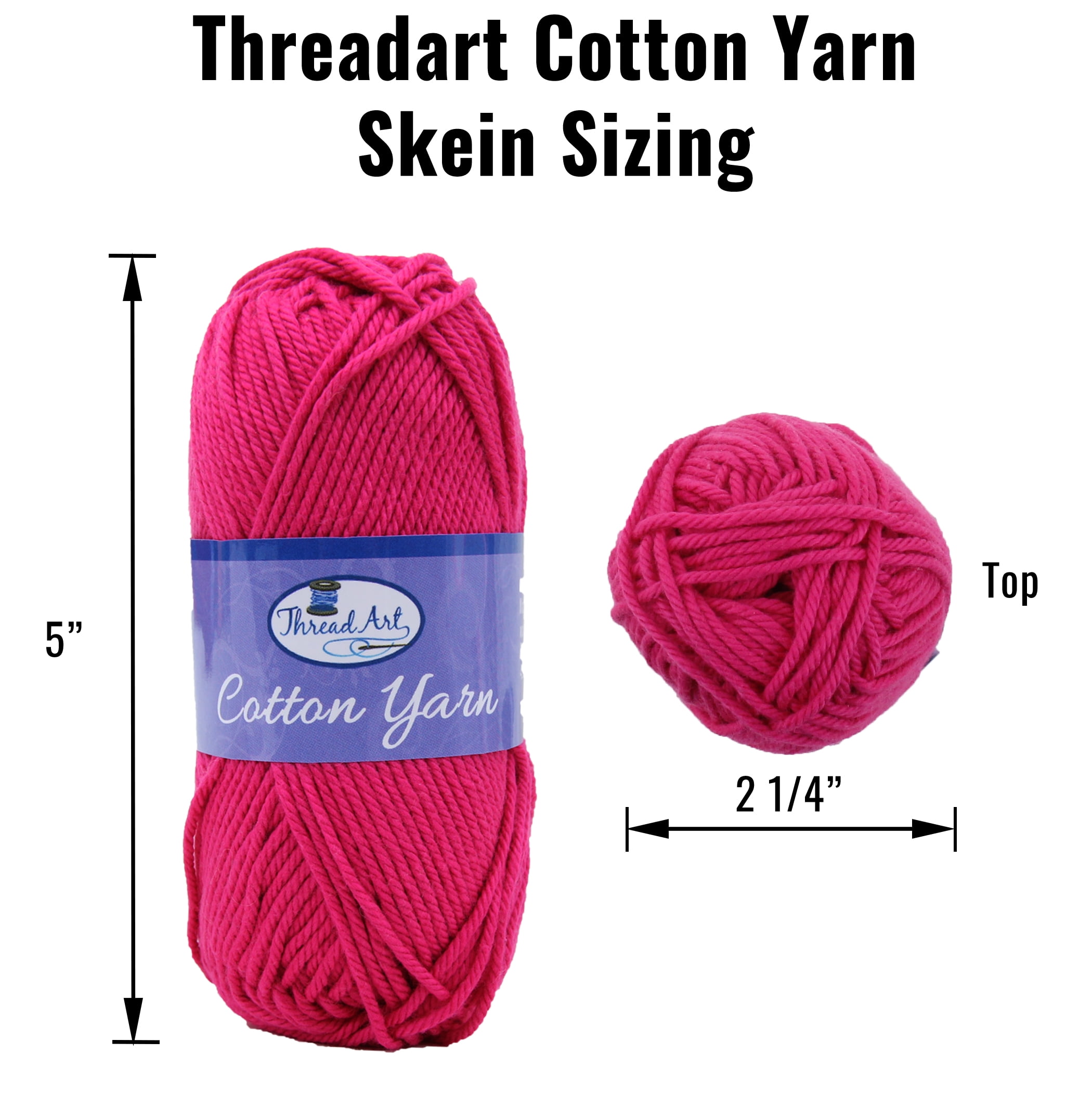 Threadart 100% Pure Cotton Crochet Yarn Size 2 | 50 gram Skeins |165 yds per Skein | Fine #2 | Brown | Color 3528
