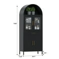 thumbnail image 6 of Gaeanet 73" H Metal Arched Cabinet with 4 Door &1 Drawer, Arched Bookcase with 2 Shelves,Modern Farmhouse Versatile Bookshelf for Home Office, Bedroom,Kitchen,Black,Assembly Required, 6 of 7
