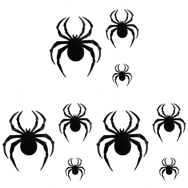 12 Uds Halloween Araña Aterradora Ventanas Pegatina PVC para Fiesta en Casa