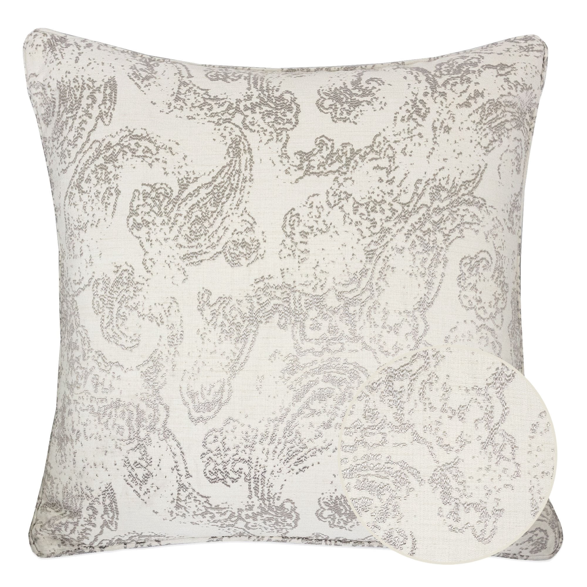 Page Cream Abstract Polyester 20 in. x 20 in. Throw Pillow