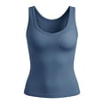 thumbnail image 5 of AKOEE Tank Tops with Shelf Bra for Women Slim Fitted Sleeveless Tanks Yoga Casual Base Tees Removable Pads (2XL, Light Blue), 5 of 5