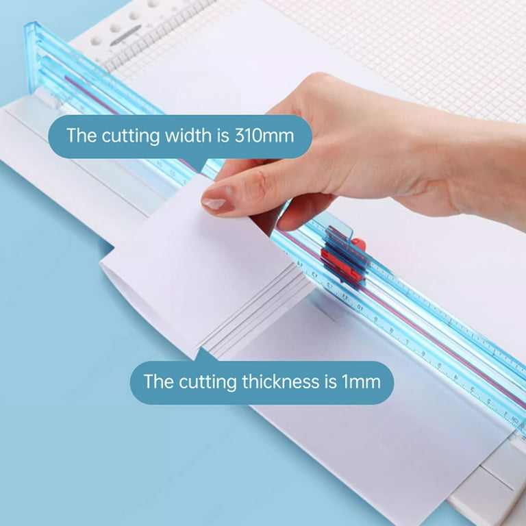 Kw-trio 13095 Paper Trimmer Scoring Board 7 in 1 Craft Paper Cutter Scoring Tool with Paper Folding for Making Photo Scrapbooking Gift Card Label