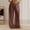 Brown, variant on IDALL Linen Pants Women Wide Leg Pants Woman Womens Daily Elastic Waist Pockets Straight Solid Color Casual Pants Loose Long Trousers Lounge Pants Women Summer Pants Army Green L