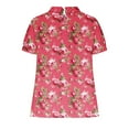 thumbnail image 5 of Blczomt Womens Tops under $10 Summer Floral Peasant Shirt Casual Loose Short Sleeve Womens Blouses, 5 of 5