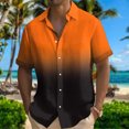 thumbnail image 2 of Inglocry Men's Fashion Shirts Gradient Color Hawaiian Shirt Buttons Up Summer Beach Dress Shirts Orange 2XL, 2 of 5