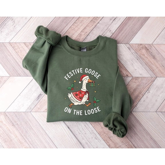 Festive Goose On The Loose Shirt, Goose Shirt, Goose Girly Shirt Merry Goosey Shirt Tshirt All Size S-5XL