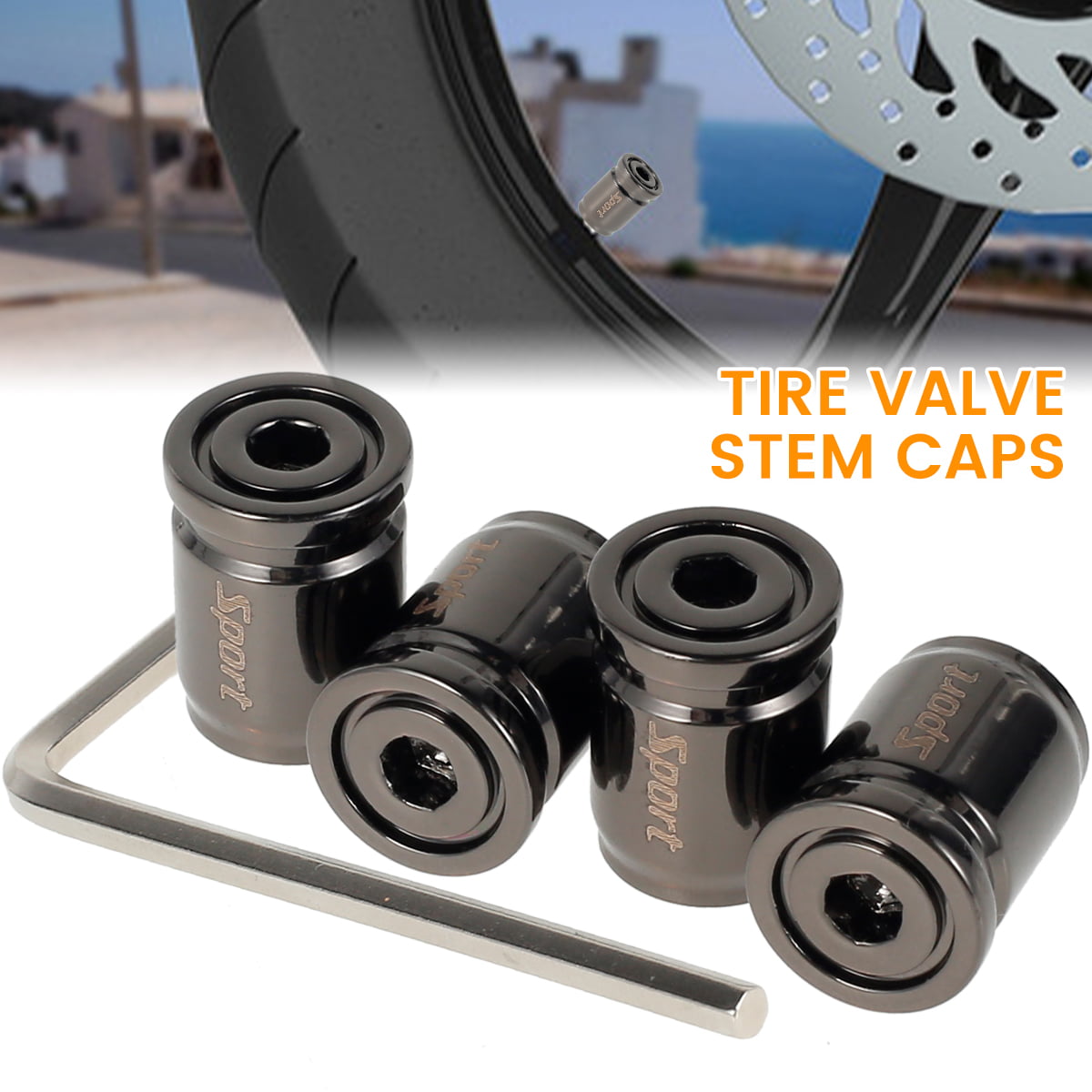4x Many Color Anodized Aluminum Round Tire Valve Stem Caps For Car & Bike WX 