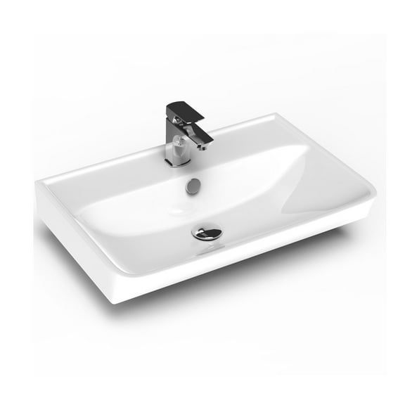 Ws Bath Collections Neo 60.01 Neo 23-5/8" Rectangular Ceramic Wall Mounted Bathroom Sink -