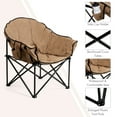 thumbnail image 2 of Costway Folding Camping Moon Padded Chair with Carry Bag Cup Holder Portable Brown, 2 of 7
