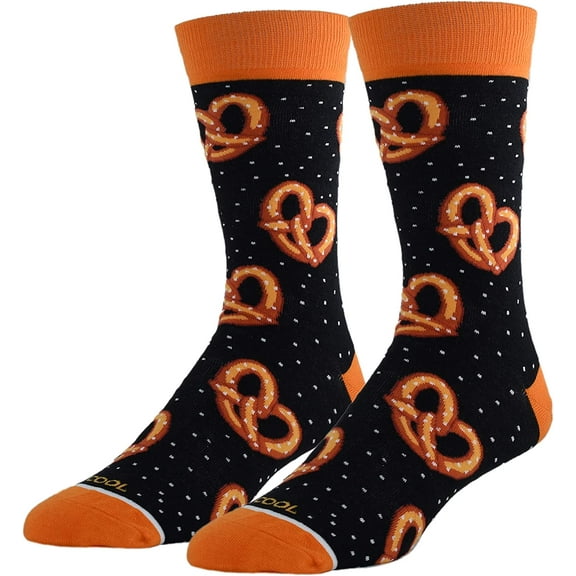 Cool Socks Novelty Crew Socks Men's Women's, Pretzel Snack, Graphic Print, Large