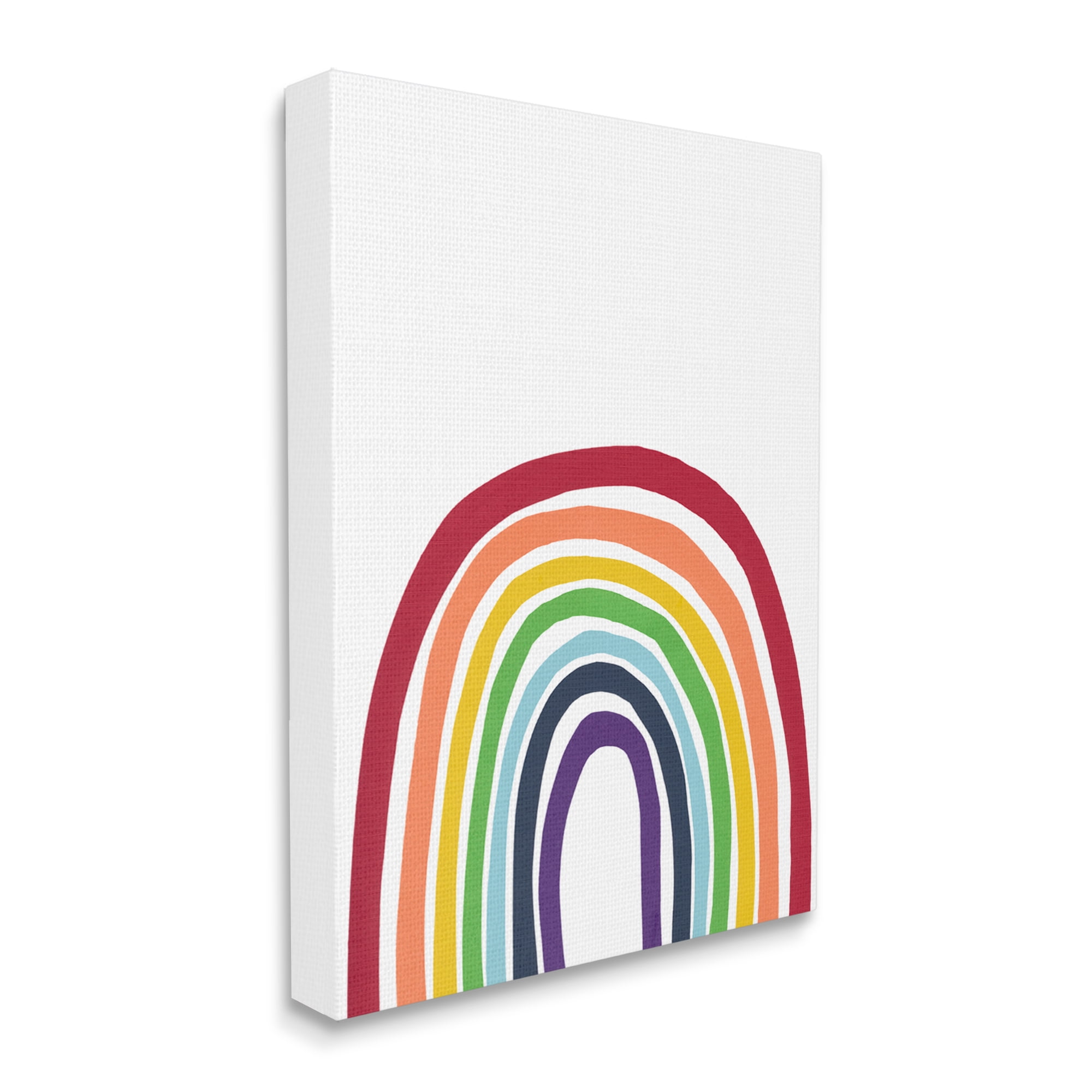 Stupell Industries Whimsical Asymmetrical Rainbow Stripes Modern Kids Design Graphic Art Gallery Wrapped Canvas Print Wall Art, Design by Bronwyn Baker