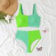 thumbnail image 5 of WILLBEST Conjuntos de Bikini Para Mujer, Trajes de Baño de Dos Piezas Con Cuello Cuadrado Fruncido, Trajes de Baño de Cintura Alta, 5 of 6
