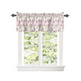 thumbnail image 2 of Kitchen Cafe Valance Curtain for Small Windows,Watercolor Pink Seamless Flower Rod Pocket Short Valances Garden Floral Leaves on White Window Treatment Panel for Living Room/Bedroom/Bathroom,54x18in, 2 of 9
