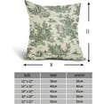 thumbnail image 5 of French Country Pillow Covers Set of 2 18x18 Inch Vintage Toile Green Cotton Linen Polyester Decorative Throw Pillow Case Cushion Cover for Bedroom Sofa Living Room Couch Chair Office, 5 of 6