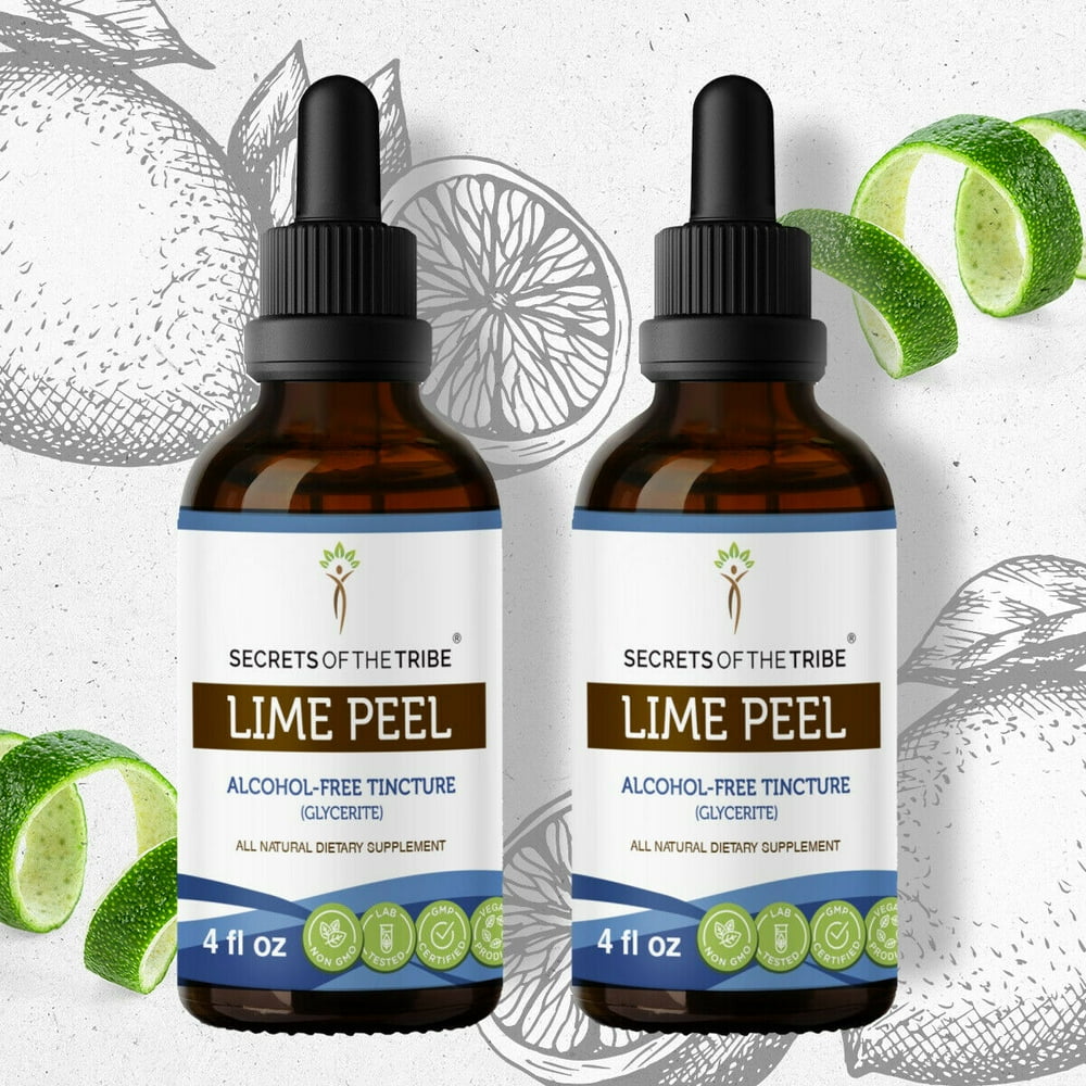 Lime Peel Tincture AlcoholFREE Extract, Organic Lime Peel (Citrus x aurantifolia) Dried Peel