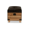 thumbnail image 4 of Baxton Studio Edmund Rustic Transitional Dark Brown Faux Leather Upholstered and Oak Brown Finished Wood Storage Ottoman, 4 of 5