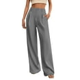 thumbnail image 3 of Women's Straight Leg Everyday Trousers Comfortable Loose Fit Long Pants for Work Commute and Casual Style, 3 of 9