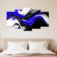 thumbnail image 2 of ZHONGYUTONG Blue Black White Abstract Wall Art Large 5 Pieces Wall Decor Canvas Prints Modern Living Room Bedroom Office Home Decor Framed (8x14inx2pcs 8x18inx2pcs 8x22inx1pcs), 2 of 5