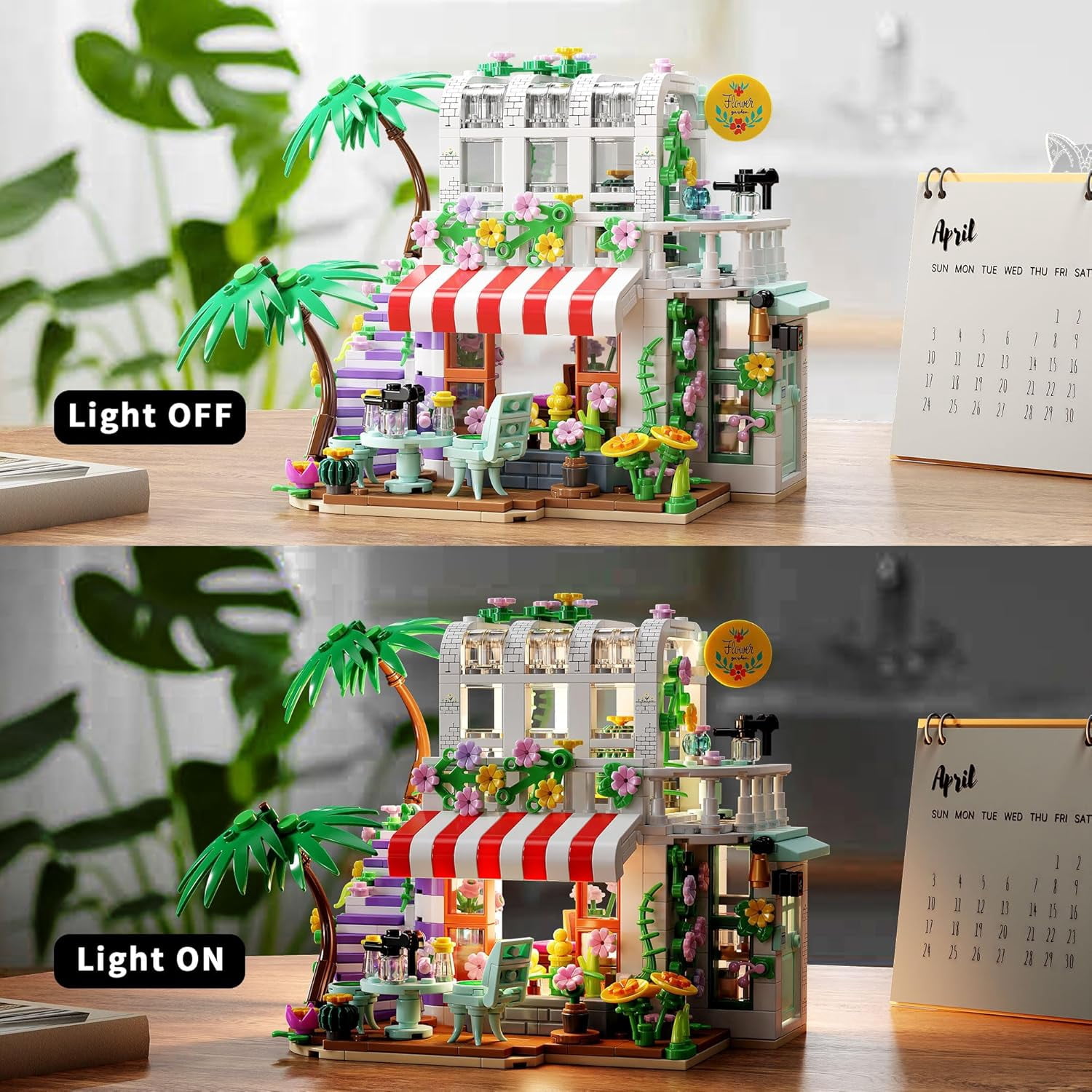 Remocguys Flower House Building Set with LED Compatible with Lego Garden for Adults Kids 705Pcs