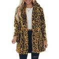 thumbnail image 5 of Fshiont Leopard Print Faux Fur Coat Women Plus Size Lightweight Jacket Cheetah Print Fleece Winter Jackets Elegant Partywear Light Brown XL, 5 of 5