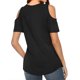 thumbnail image 5 of Guardurnaity Blusa holgada de manga corta con hombros descubiertos para niña Prendas para la parte del cuerpo negro S, 5 of 6