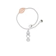 thumbnail image 2 of Delight Jewelry Peace - Heart - Softball - Rose Goldtone Leaf Delicate Bracelet, 6.25+1.75", 2 of 4