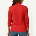 thumbnail image 3 of Womens Turtleneck Sweaters 2025 Knit Long Sleeve Pullover Fitted Trendy Basic Fall Tops Winter Warm Casual Blouse Red 2XL, 3 of 5