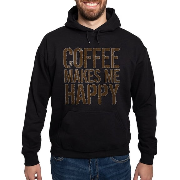 CafePress - Coffee Makes Me Happy Hoodie - Pullover Hoodie, Classic, Comfortable Hooded Sweatshirt