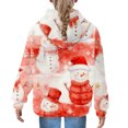 thumbnail image 3 of UACY Toddler Girls Christmas Hooded Sweatshirt, Snowman Graphic Long Sleeve Oversized Festive Pullover Top, Holiday Fashion Clothes for Girls (Multicolor, 7-8 Years), 3 of 6