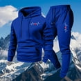 thumbnail image 3 of Ceisia Men's Loose Fit ECG Print Hooded Sweatshirt & Jogger Set - Warm Stretch Casual Two-Piece Tracksuit Gifts, 3 of 5