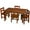Honey/Rectangle, variant on Gift Mark Table Set with 4 Chairs-Color:Espresso,Shape:Square