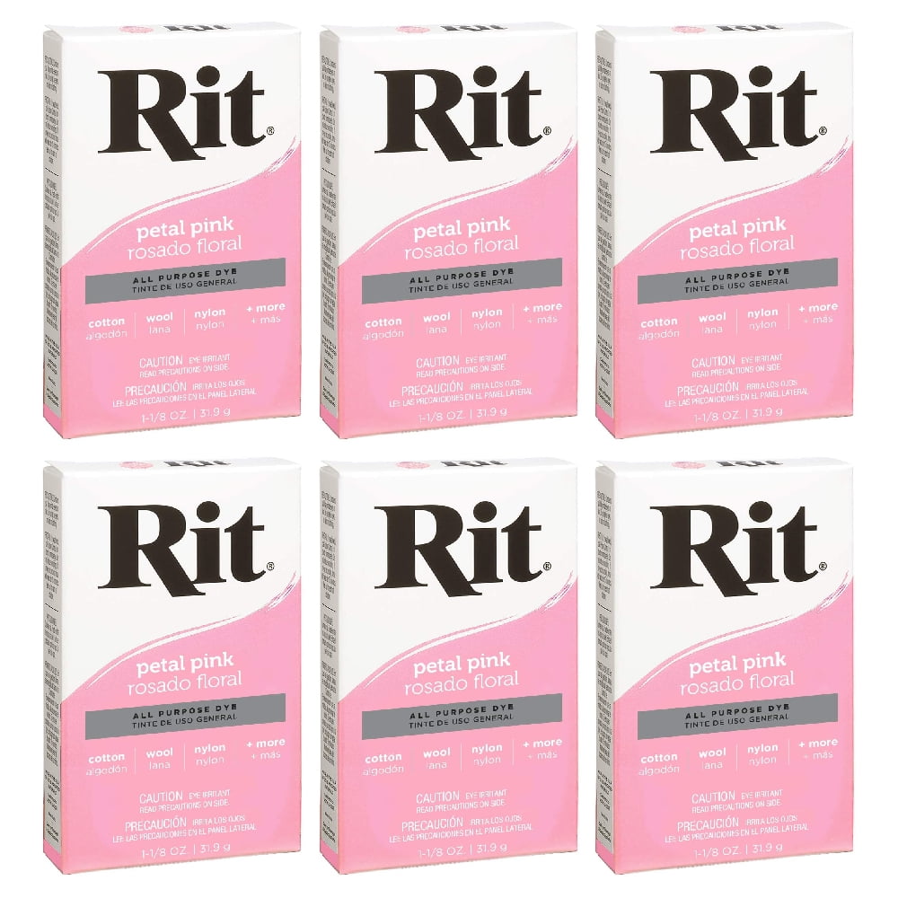Rit All Purpose Powder Dye 1-1/8 oz Petal Pink, 6 Pack