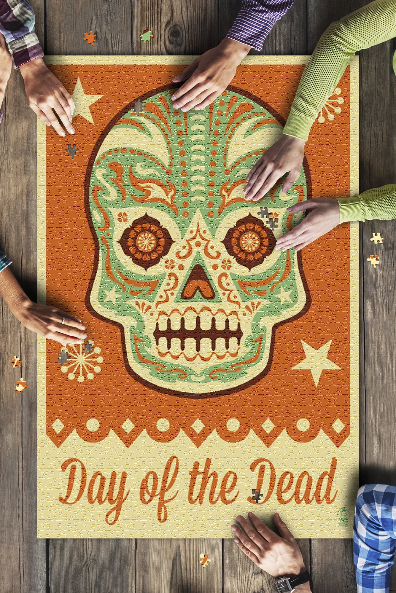 Day Of The Dead Sugar Skull Mask 20x30 Premium 1000 Piece Jigsaw Puzzle Made In Usa Walmart Com Walmart Com