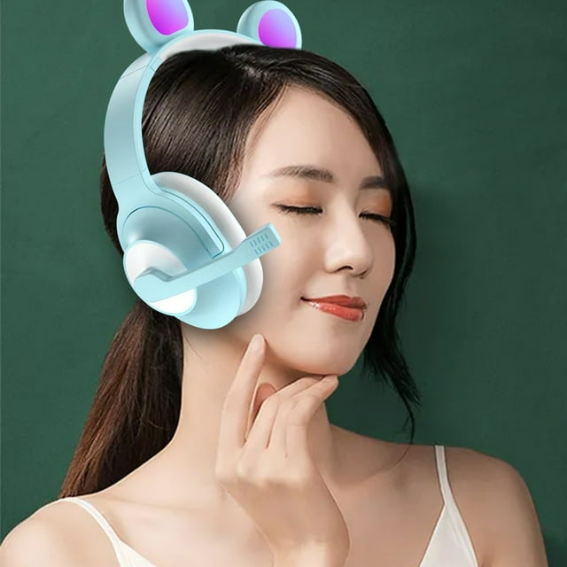 NARABB Headphone Wired Mobile Phone General Computer With Michael Call Cat's Ears (Steamed Shaped Bread) Game Headset
