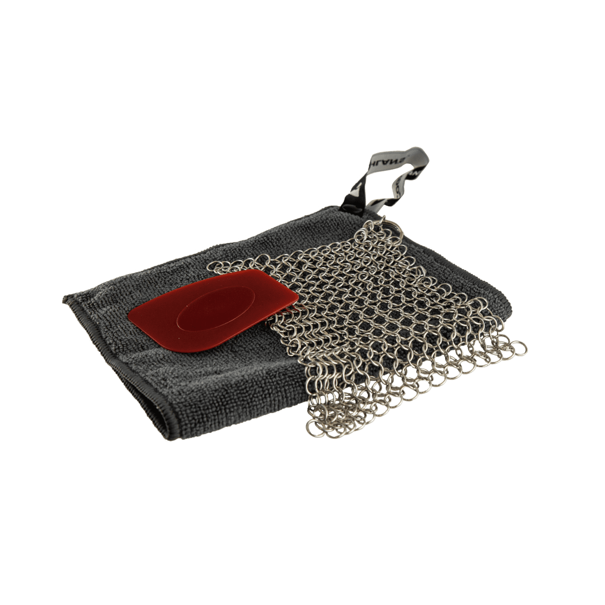Coghlan's 3-Piece Cast Iron Cleaning Kit: Chainmail Scrubber, Polycarbonate Scraper & Dual Cloth