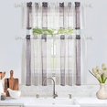 thumbnail image 6 of Sheer Farmhouse Cafe Curtain 30 inch Length Beige Sheer Bathroom Curtain Window with Vertical Stripetier Sheer Curtains Rod Pocket Kitchen Curtain Faux Linen Textured for Bathroom, 27"x30", 6 of 9