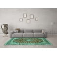 thumbnail image 3 of Ahgly Company Machine Washable Indoor Rectangle Persian Turquoise Blue Traditional Area Rugs, 3' x 5', 3 of 4