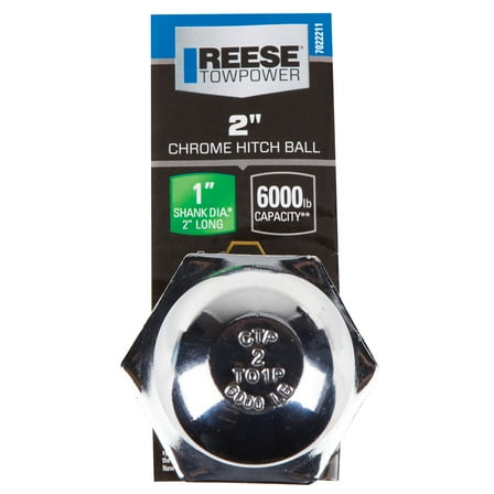 Reese Towpower Interlock 2" Hitch Ball, Chrome