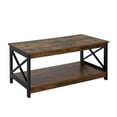 thumbnail image 2 of Oxford Coffee Table with Shelf in Nutmeg Wood Finish with Black Metal Frame, 2 of 5