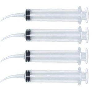 4 Monoject 12ml Oral Irrigators with Tapered Deep Reach Tips for Crowns, Bridges, Oral Pockets and More -