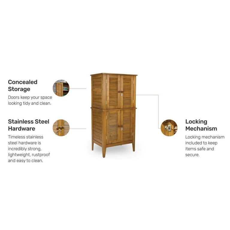 Homestyles Maho Large Outdoor Storage Cabinet with Doors & Shelves