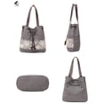 thumbnail image 6 of PULLIMORE Women Casual Canvas Handbags Hobo Printing Crossbody Shoulder Tote Bags Retro Messenger Bag (Black), 6 of 10