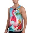 thumbnail image 2 of Pofeuu Tropical Flamingo Pool Float Print Men's Workout Tank Tops Sleeveless Muscle Gym Shirt Quick Dry-4X-Large, 2 of 7